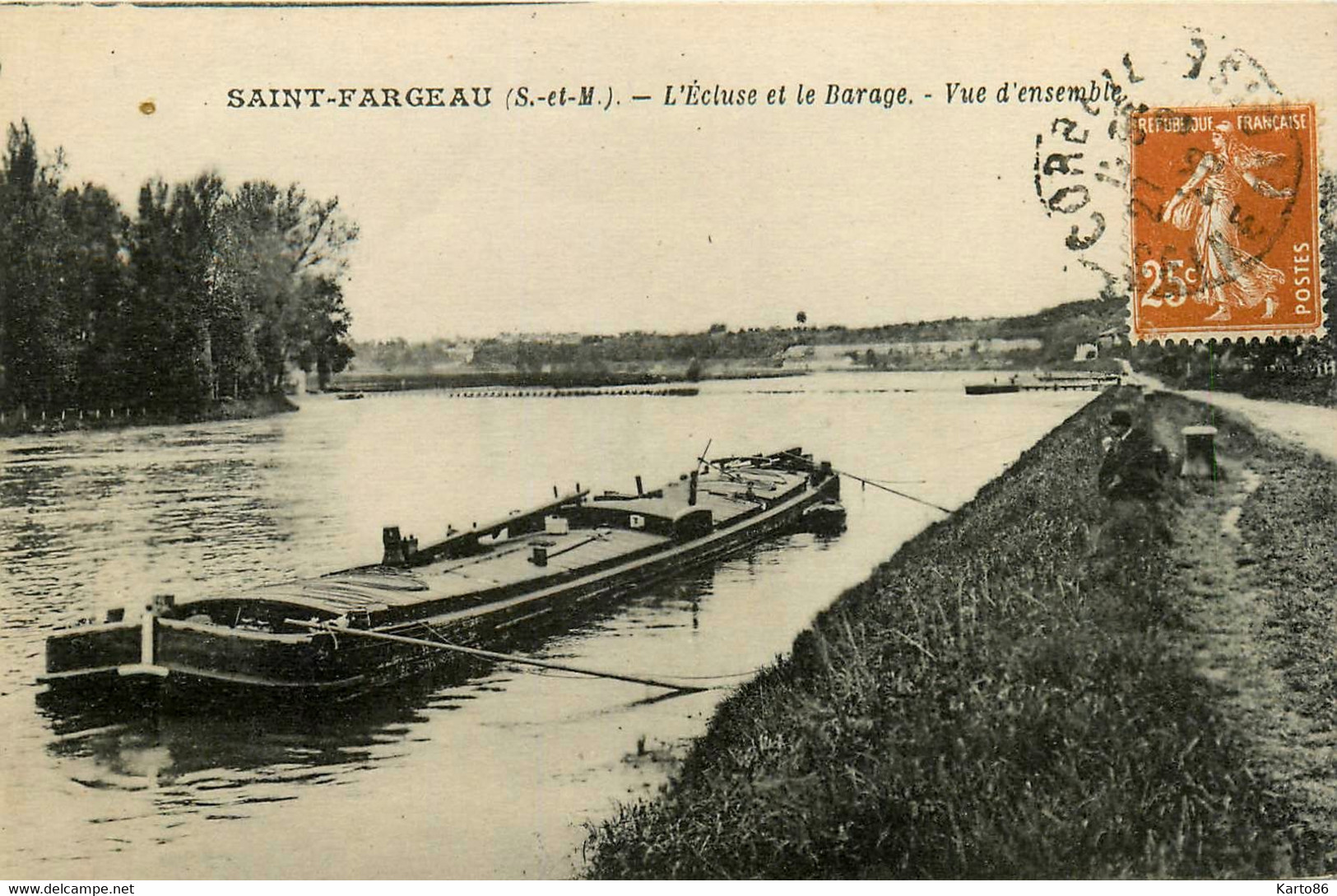 St Fargeau * Vue D'ensemble De L'écluse Et Du Barrage * Péniche Batellerie * Chemin De Halage - Saint Fargeau Ponthierry