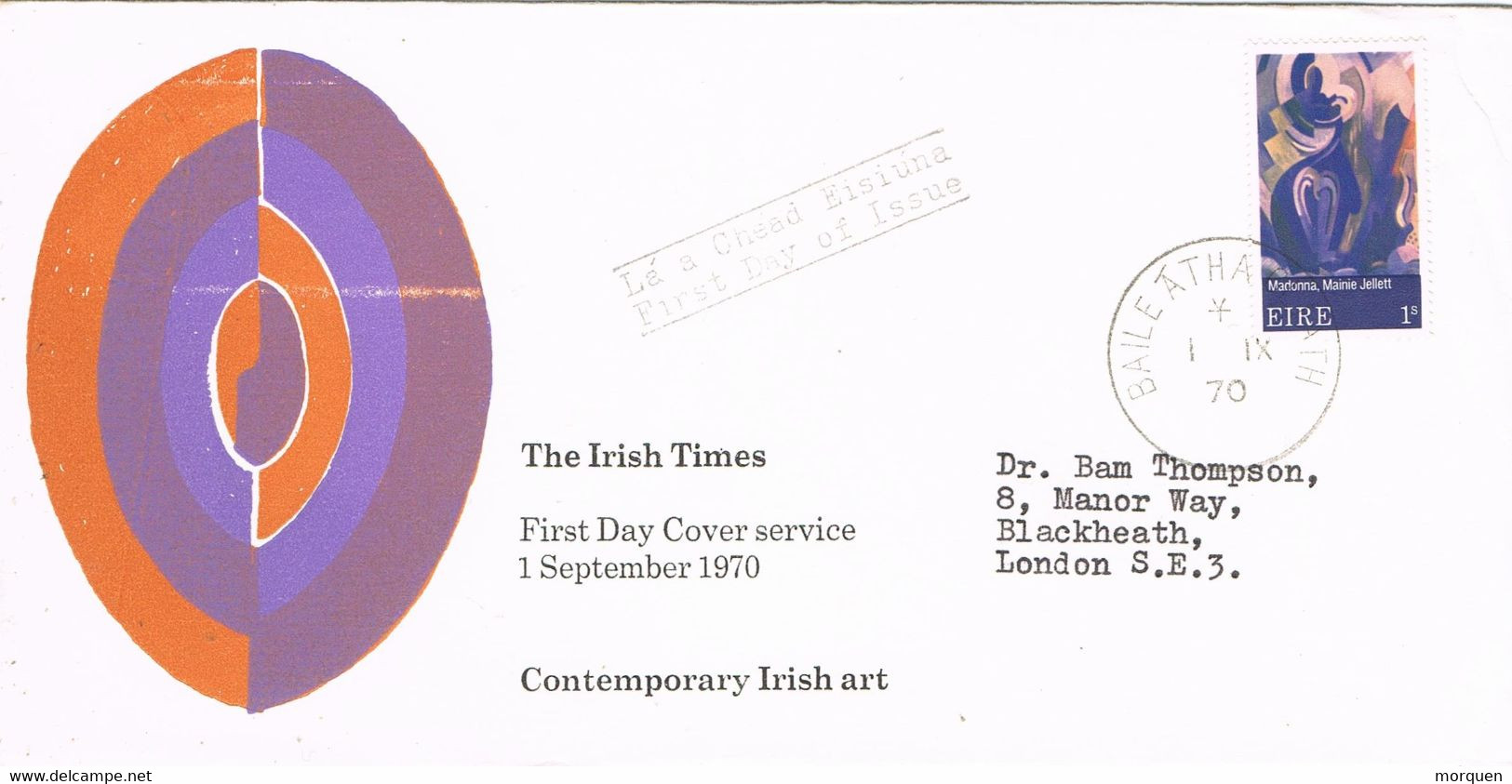 44449. Carta BAILE ATHA CLIATH (Dublin) Irlanda 1970.  The IRISH Times - Cartas & Documentos