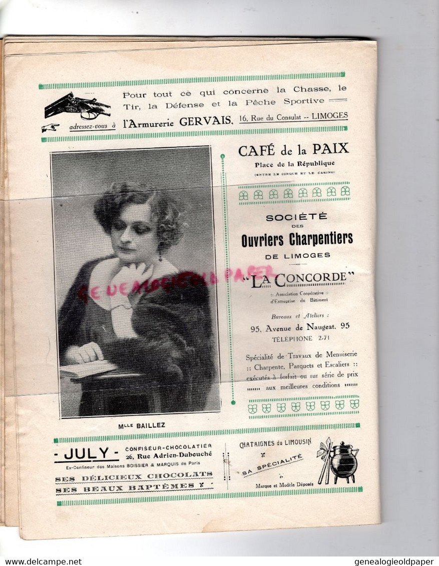 87- LIMOGES- PROGRAMME CIRQUE THEATRE MUNICIPAL-CAZAUTETS-HANS JOUEUR DE FLUTE-PAGANINI-1929-1930-FRANZ LEHAR-BERNIS