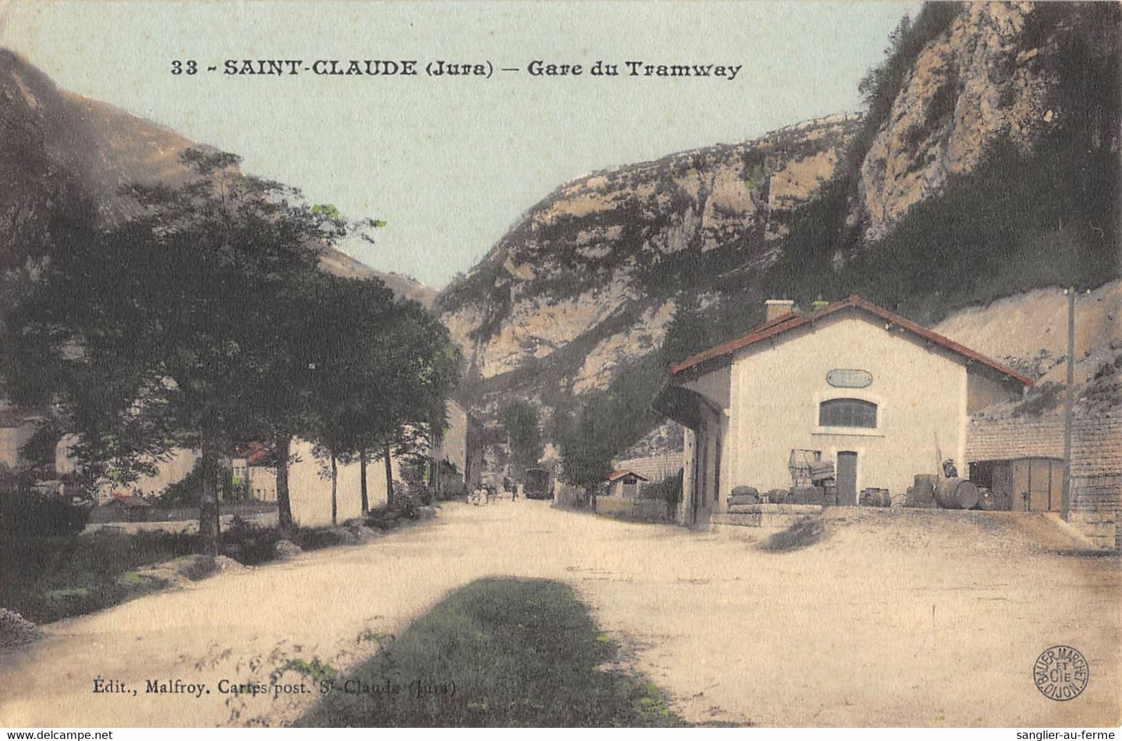 CPA 39 SAINT CLAUDE GARE DU TRAMWAY - Autres & Non Classés