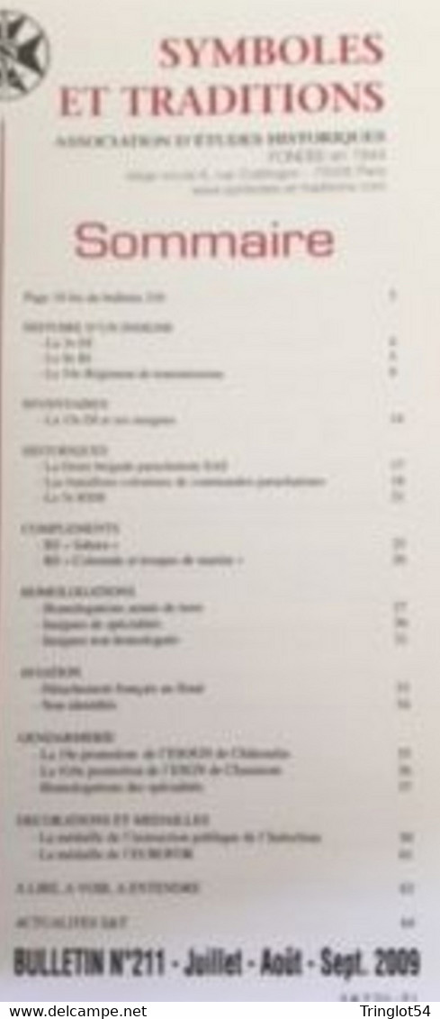 BULLETIN SYMBOLES ET TRADITIONS N° 211 JUILLET AOUT SEPTEMBRE 2009 - French