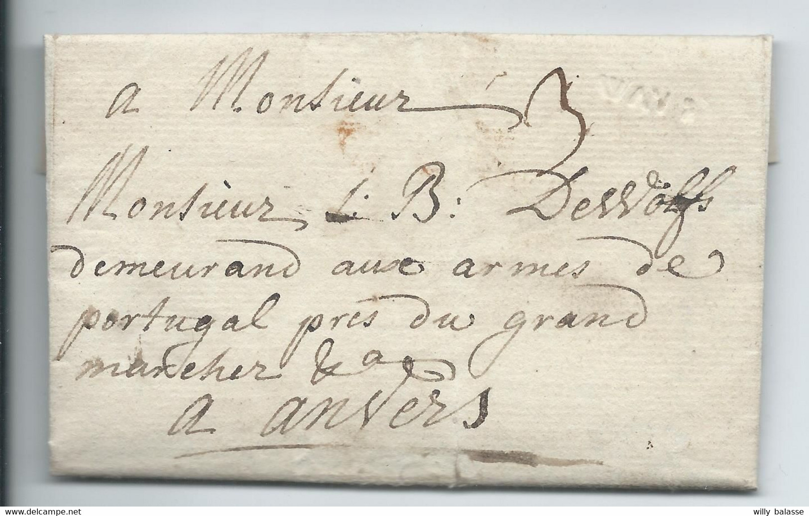 L. 7.9.1771 Marque En Creux WAVER Herl 4 + 3 Pour Anvers - 1714-1794 (Austrian Netherlands)