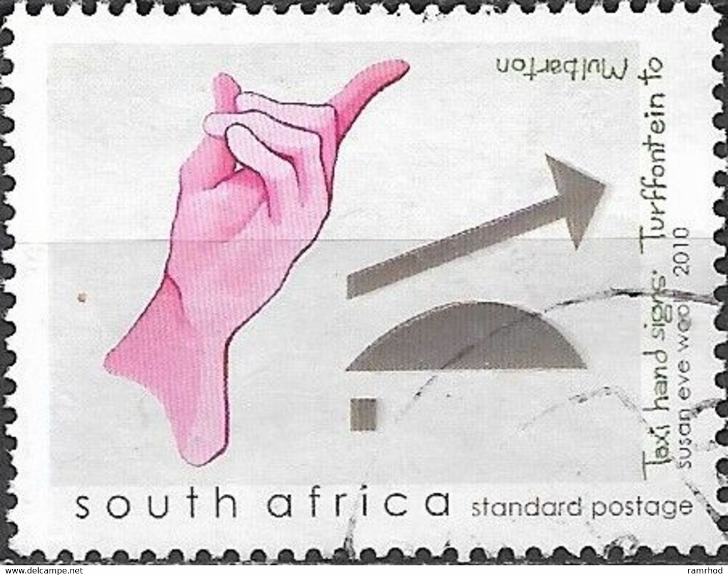 SOUTH AFRICA 2010 Taxi Hand Signs - (2r25) - Turffontein To Mulbarton FU - Gebraucht