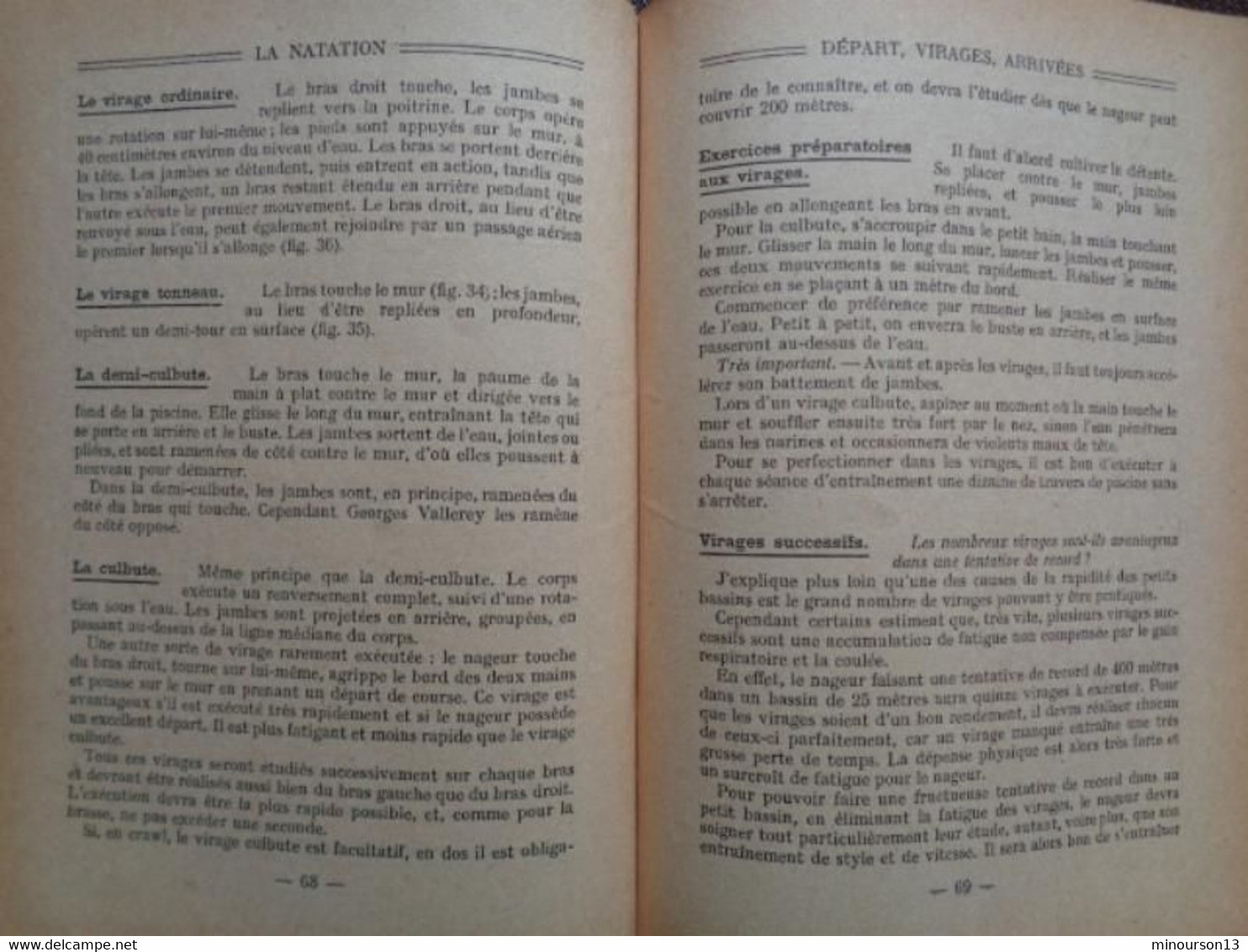 1947 - LA NATATION ILLUSTRE DE 30 FIGURES & 4 PAGES HORS TEXTE PAR MONIQUE BERLIOUX