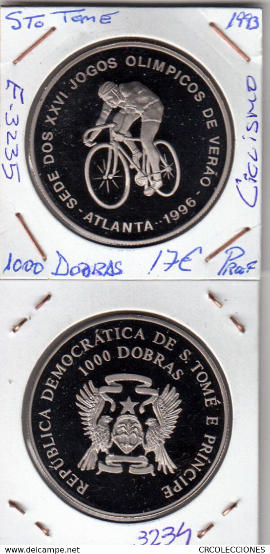 E3235 MONEDA SANTO TOME Y PRINCIPE 1000 DOBRAS 1993 PROOF 17 - São Tomé Und Príncipe