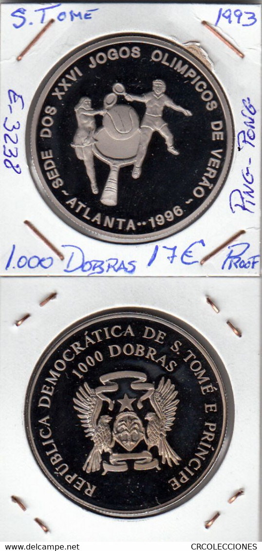 E3238 MONEDA SANTO TOME Y PRINCIPE 1000 DOBRAS 1993 PROOF 17 - São Tomé Und Príncipe