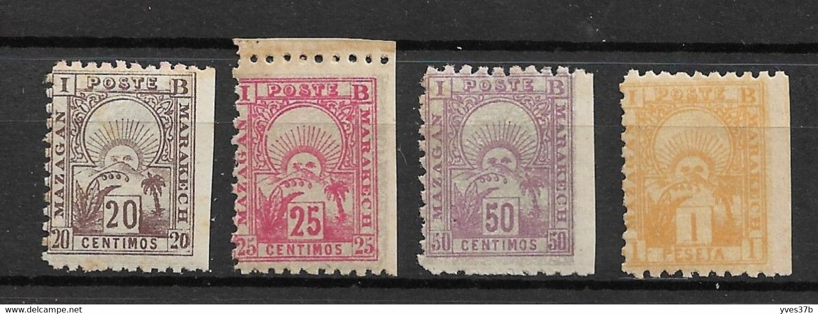 MAROC - Postes Locales - Mazagan à Marrakech N°48+ 49+ 50 +51 - VARIETE Dentelés Sur 3 Côtés - Neuf** - TTB - Used Stamps