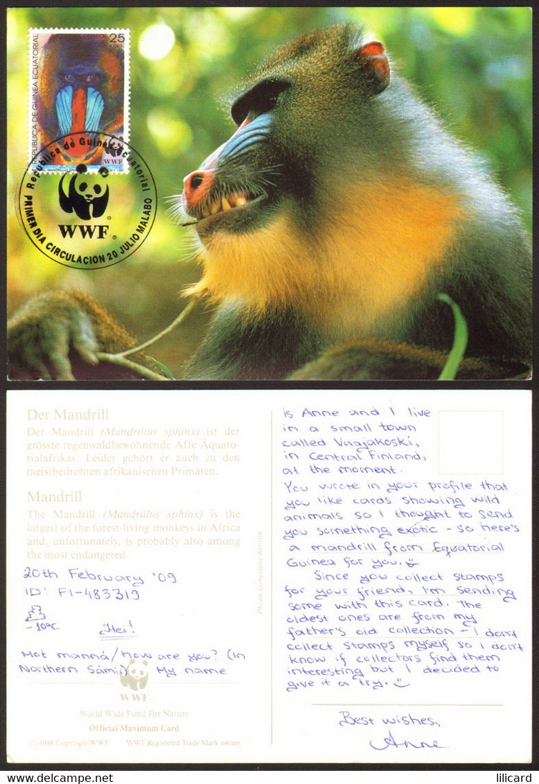 Africa Equatorial Guinea Mandrill Nice Stamp   # 35719 - Equatorial Guinea