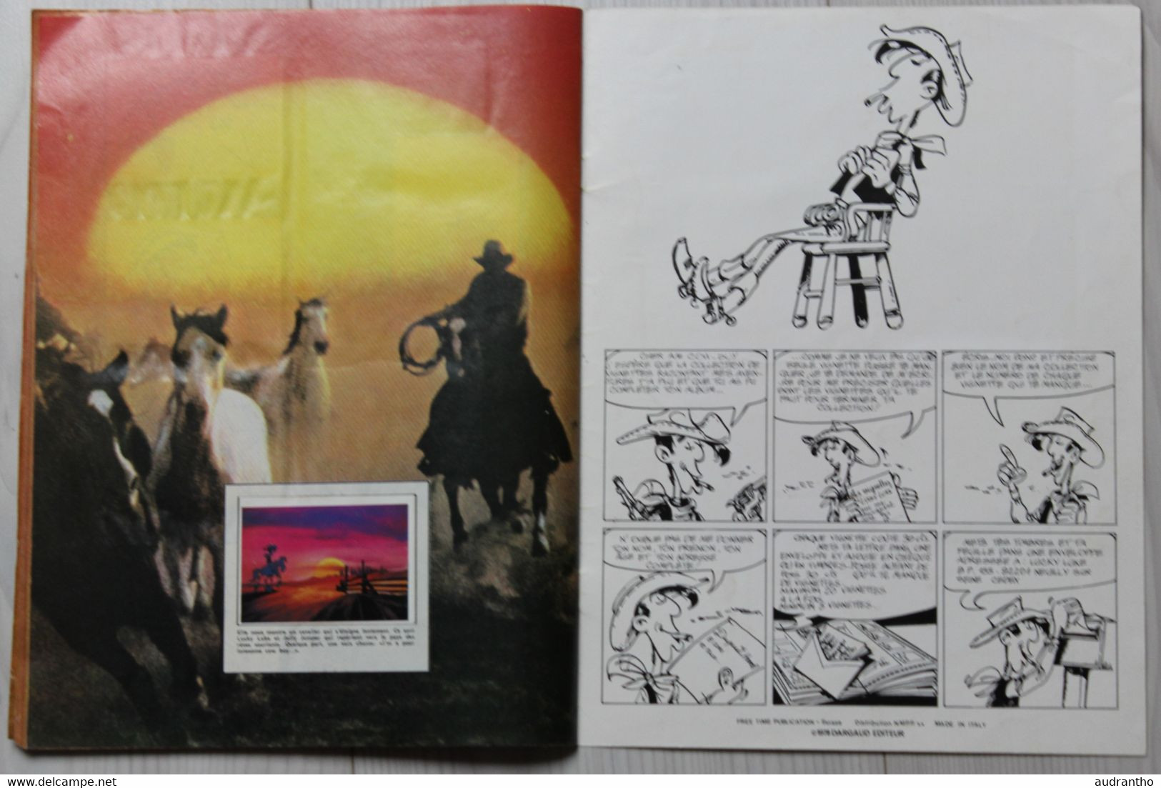 album de stickers de 1978 Lucky Luke la ballade des Dalton Dargaud 183 vignettes sur 200