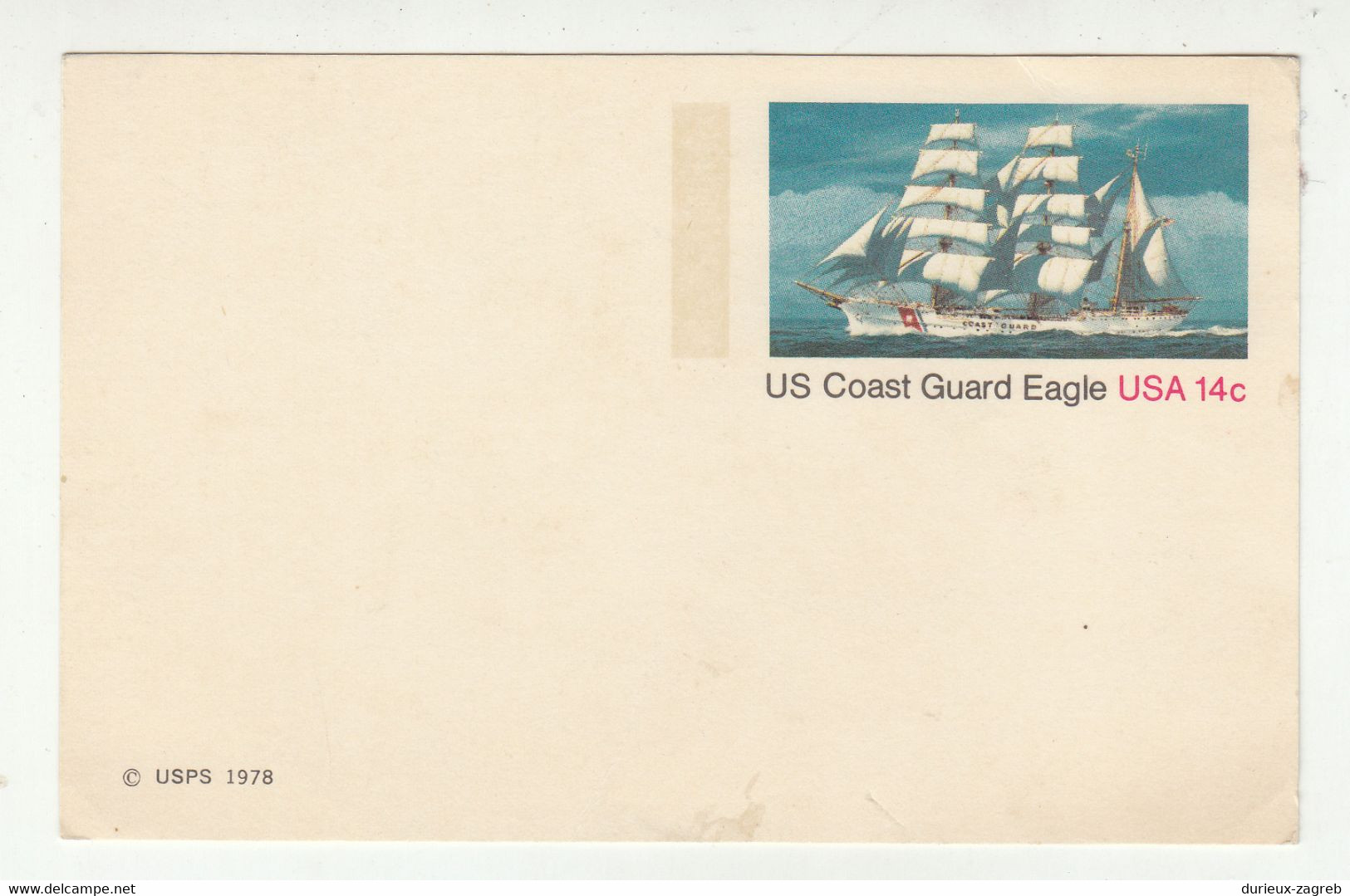 US 1978 Coast Guard Eagle Postal Stationery Postcard Not Posted B220410 - 1961-80