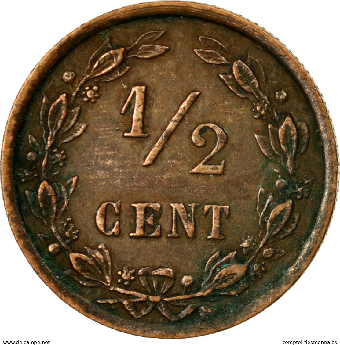 Monnaie, Pays-Bas, Wilhelmina I, 1/2 Cent, 1900, TTB, Bronze, KM:109.2 - 0.5 Cent