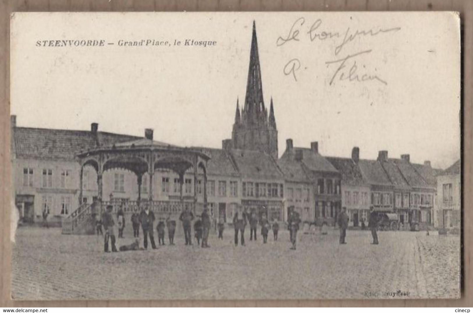 CPA 59 - STEENVOORDE - Grand'Place , Le Kiosque - TB PLAN CENTRE VILLAGE - Steenvoorde