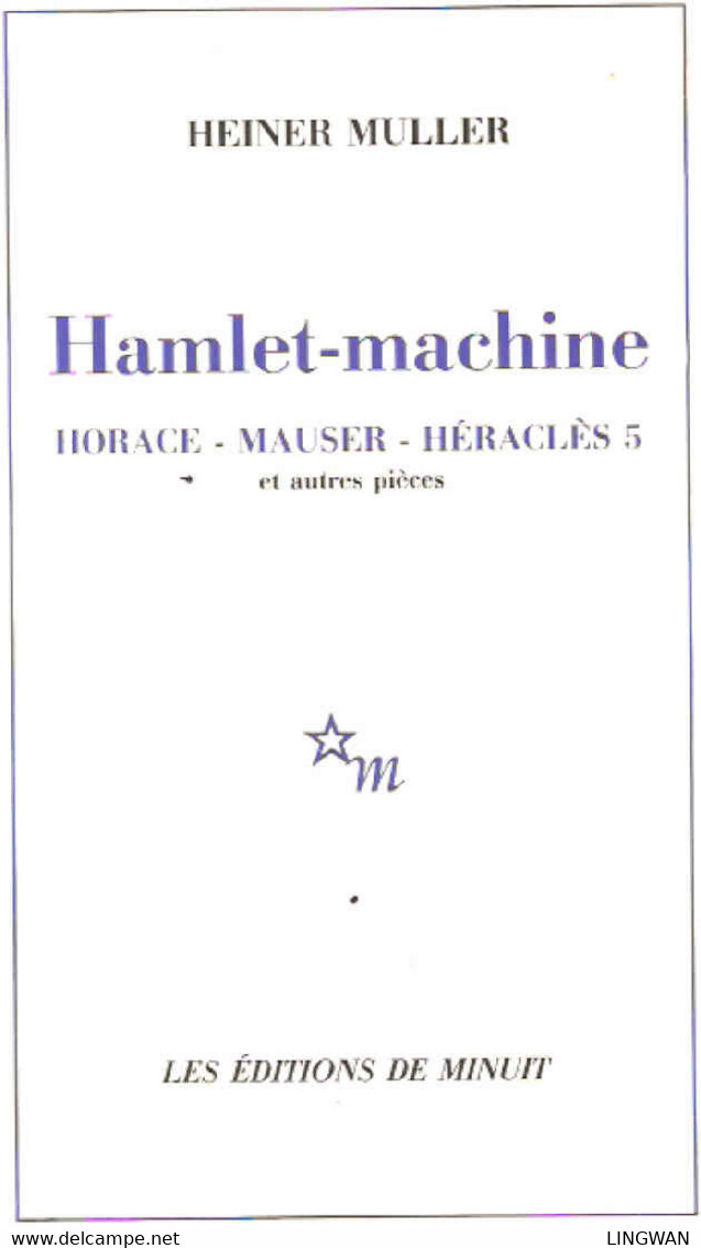 Hamlet-Machine.Horace- Mauser-Heracles 5 Et Autres Pieces - Theatre, Fancy Dresses & Costumes