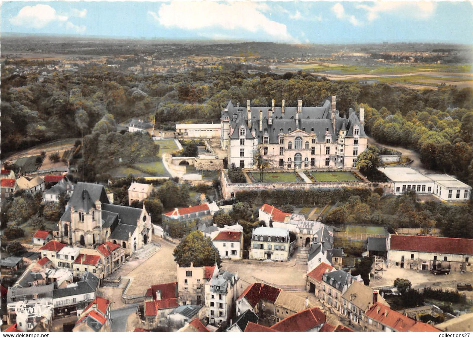 95-ECOUEN- VUE AERIENNE , LE CHATEAU MAISON D'EDUCATION DE LA LEGION D'HONNEUR - Ecouen