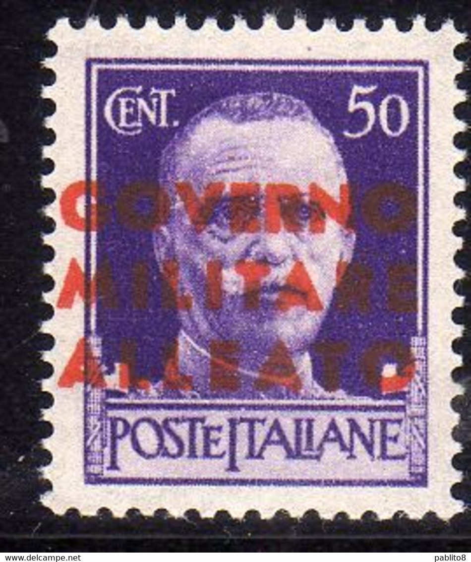 OCCUPAZIONE ANGLO-AMERICANA NAPOLI 1943 SOPRASTAMPATO D'ITALIA ITALY OVERPRINTED CENT. 50c MNH - Anglo-american Occ.: Naples