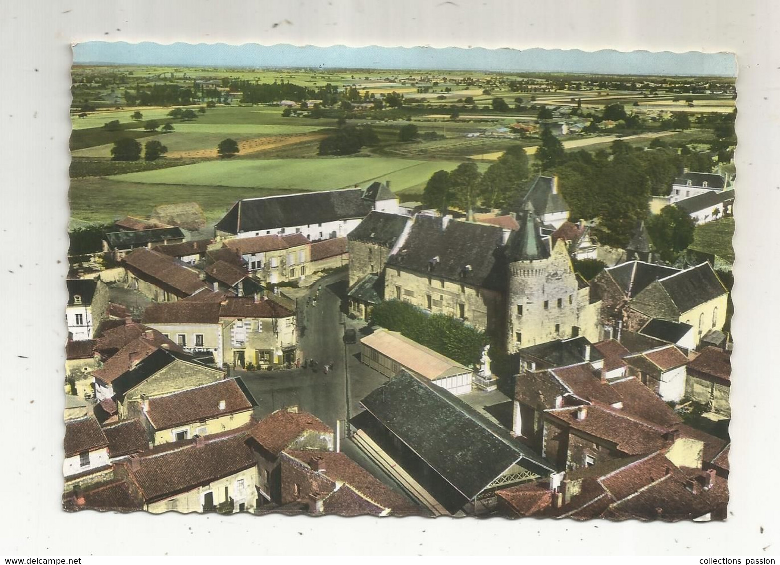 Cp , 86 , En Avion Au Dessus De.... MONTS SUR GUESNES , Place Du Château, Vierge - Monts Sur Guesnes