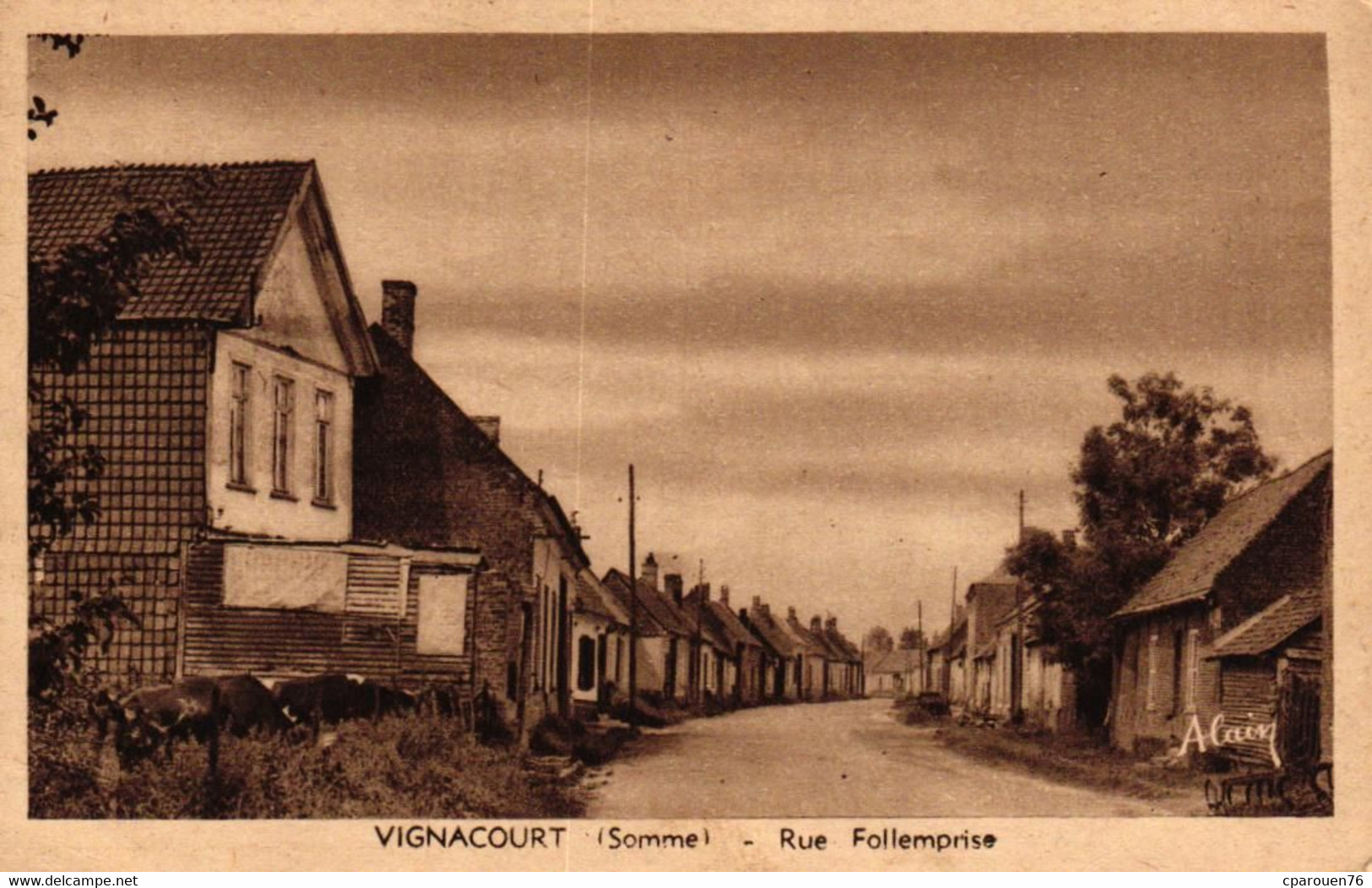 Cpa France   [80] Somme > Vignacourt Rue Follemprise - Vignacourt