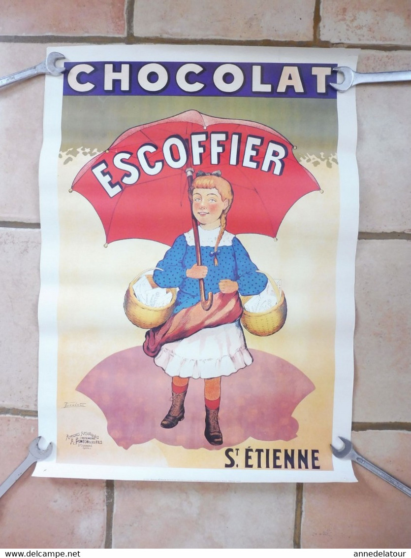 Affiche CHOCOLAT ESCOFFIER (50 X 70cm Env.) Edit. Affiches Artistiques Imprimerie A. Poméon & Fils à St Chamond (Loire) - Schokolade