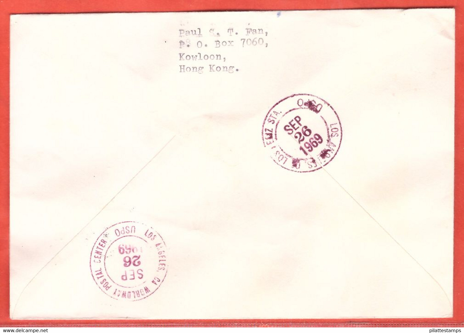 HONG KONG LETTRE RECOMMANDEE FDC DE 1969 SATELLITE - Covers & Documents