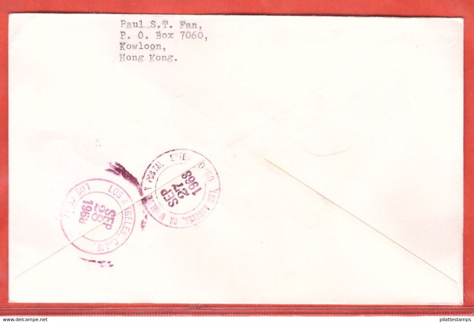 HONG KONG LETTRE RECOMMANDEE FDC DE 1968 BLASON,FLEURS - Covers & Documents