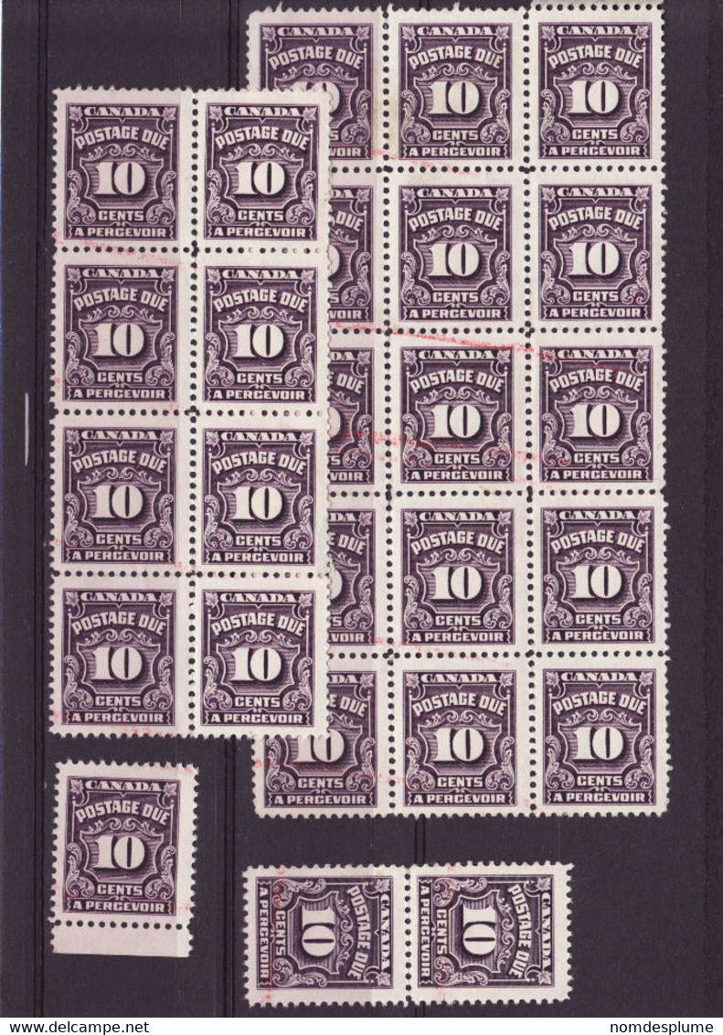 6842) Canada Postage Due Collection May Have Perforation Folds & Separation On Blocks - Portomarken