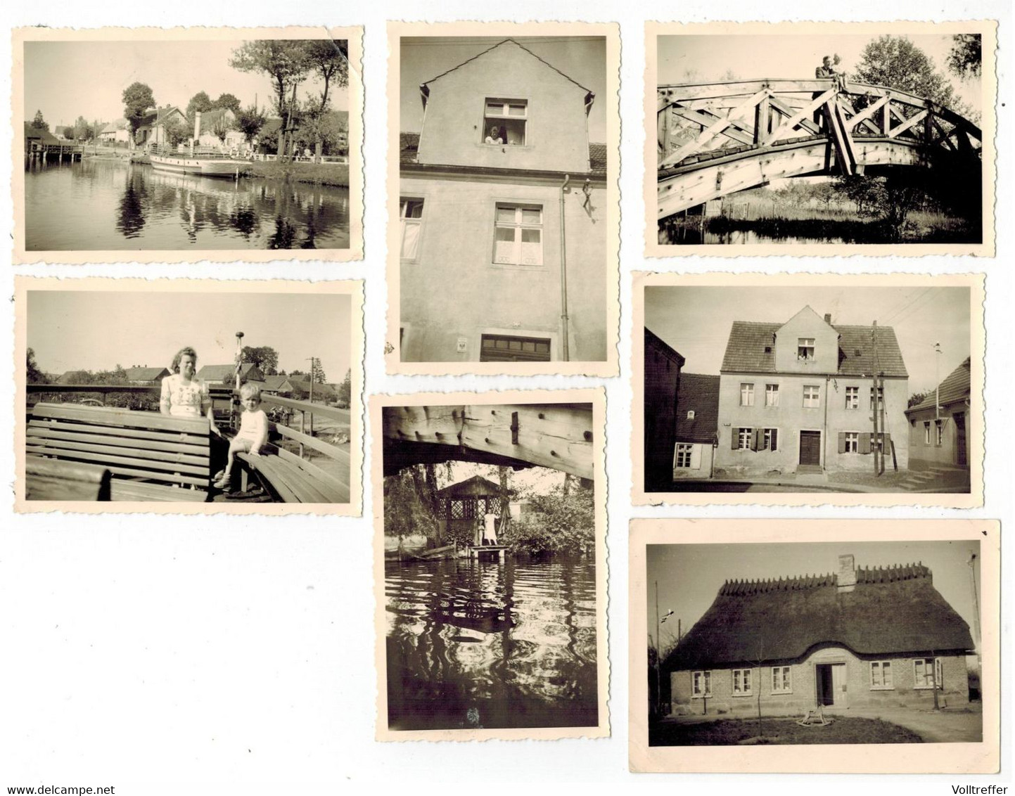 7x Orig. Foto Um 1940 Lychen In Brandenburg, Uckermark, Ortspartie, Verschiedene Ansichten - Lychen