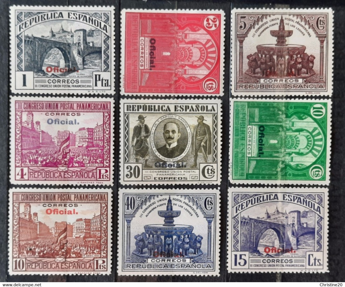 Espagne 1931 N°20/29 Sauf N°26 * TB  Cote 59,50€ - Servizi