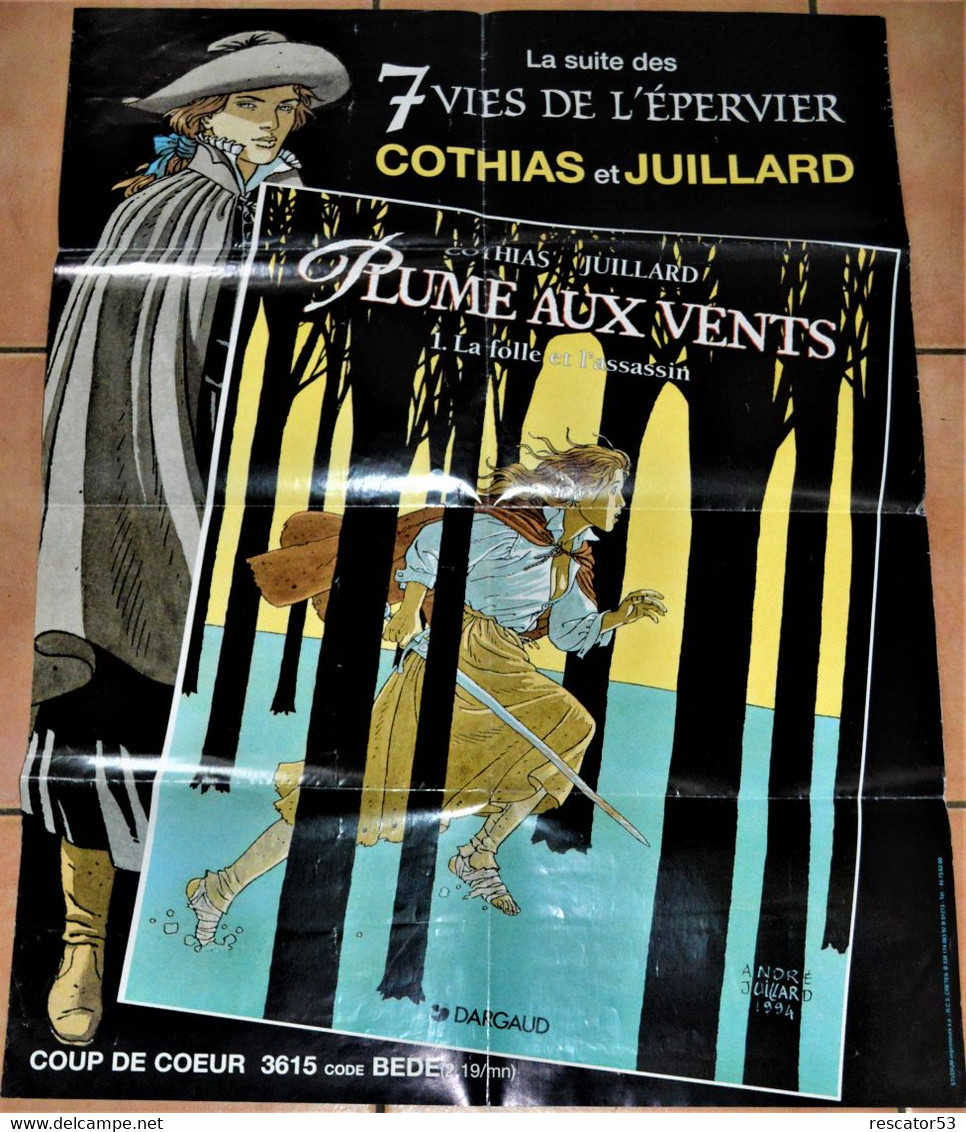 Affiche Originale L'épervier Plume Aux Vents 1994 Format 60 X80 Cm - Posters