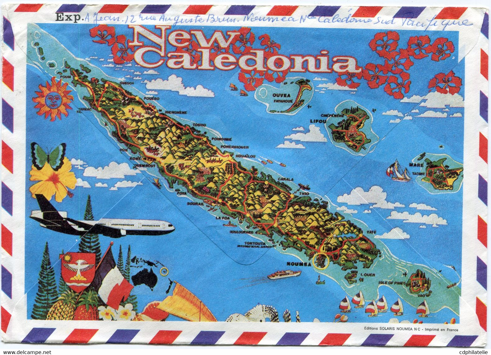 NOUVELLE-CALEDONIE LETTRE PAR AVION DEPART NOUMEA 10-11-82 POUR LA FRANCE - Cartas & Documentos