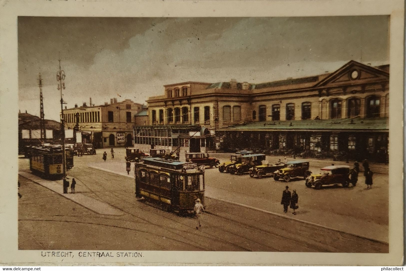 Utrecht // Centraal Station Met Tram 1937 - Utrecht