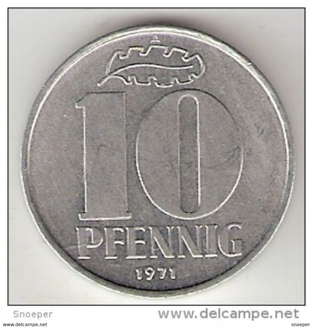 Germany  DDR 10 Pf    1971  Km 10   Unc - 10 Pfennig