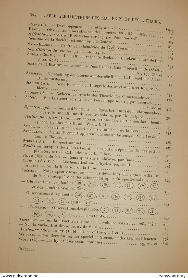 Bulletin Astronomique. Félix Tisserand. Tome II. 1885.