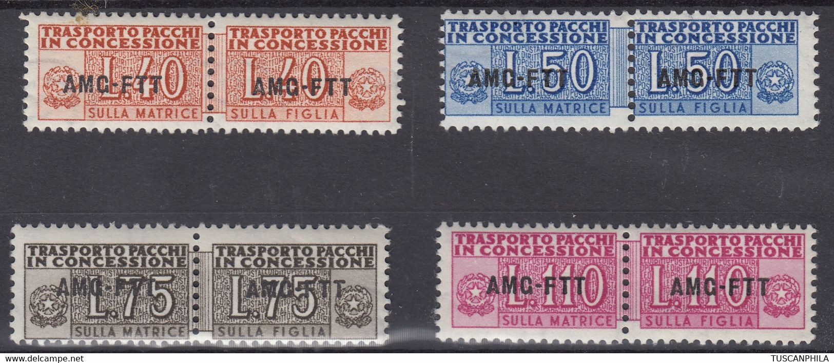 Trieste AMG-FTT Pacchi In Concessione Serie Completa Sass. 1/4 MNH** Cv. 110 - Postal And Consigned Parcels