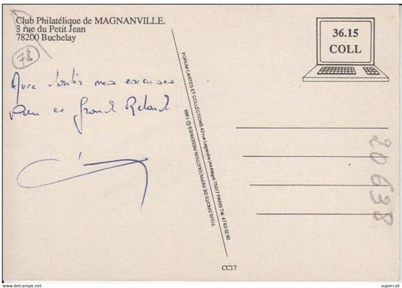 REF20.638  CLUB PHILATELIQUE DE MAGNANVILLE.78.200 BUCHELAY - Magnanville