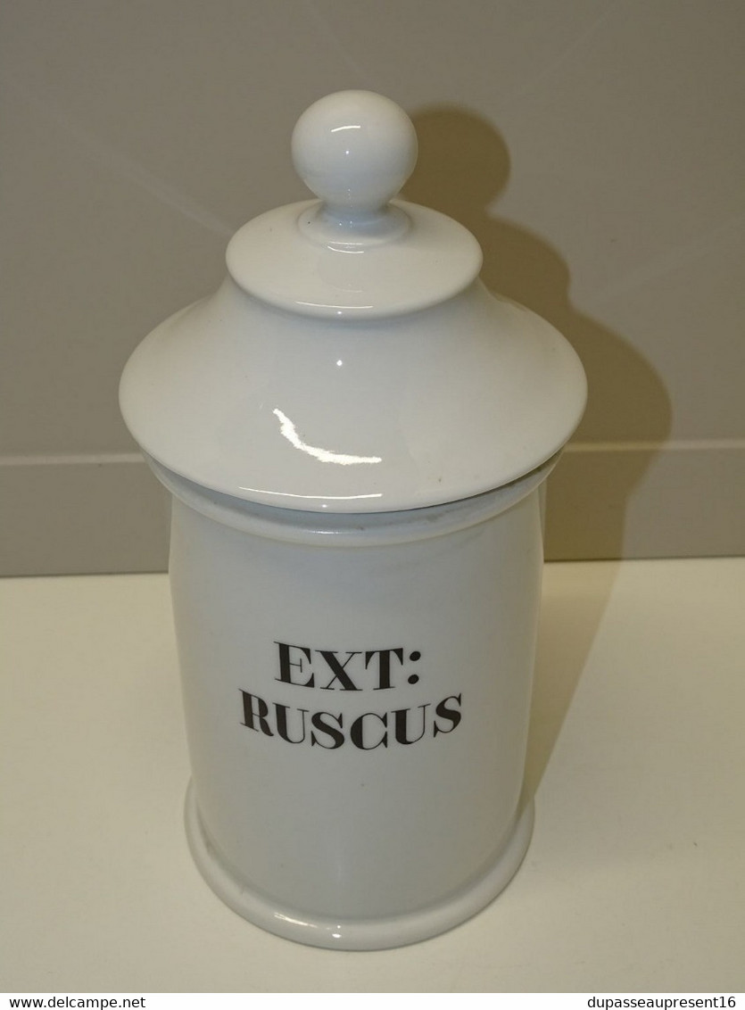 * ANCIEN POT Style PHARMACIE PORCELAINE BLANCHE De LIMOGES Ext. : RUSCUS DECO E - Limoges (FRA)