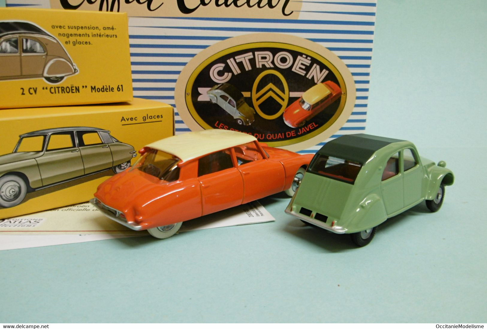 Dinky Toys / Atlas - COFFRET LES STARS DU QUAI DE JAVEL Citroën DS 2CV Réf. 500.62 BO 1/43 - Dinky