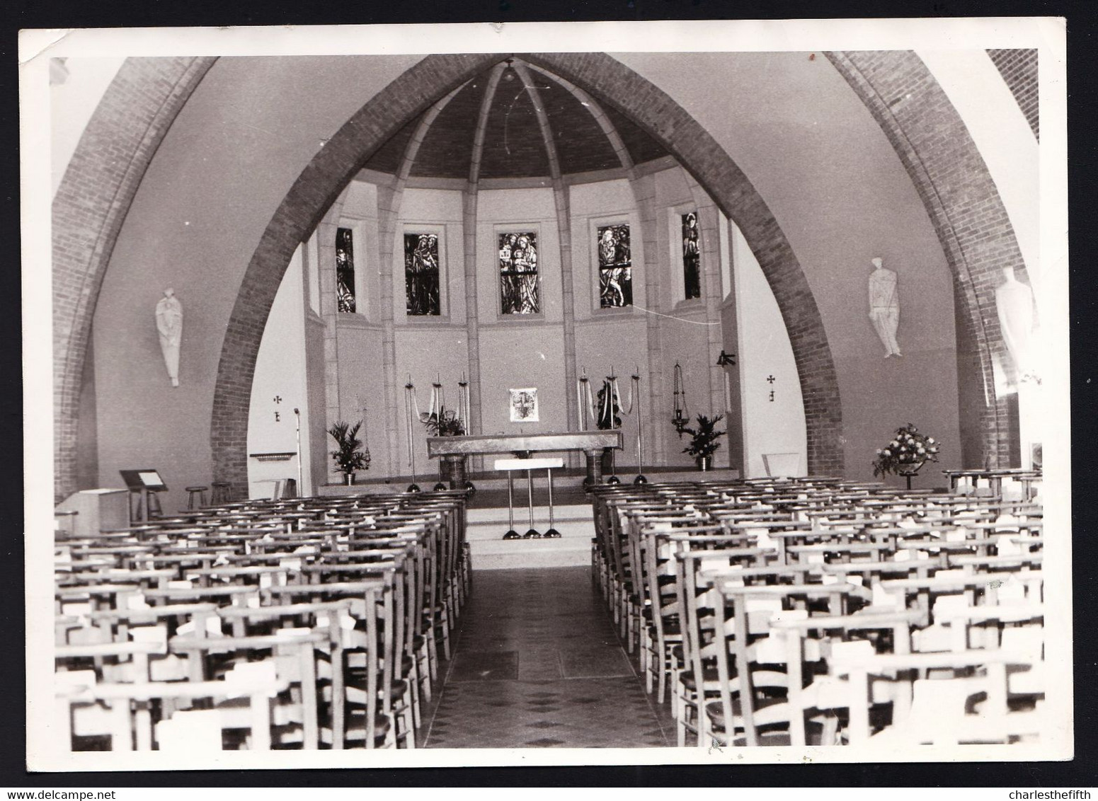 ZELDZAME PERSFOTO  PHOTO DE PRESSE * WERVIK - INTERIEUR St- JOZEFSKERK * 23 X 12CM ( Foto Bomberen Lichtaart ) 17.5 X 13 - Wervik