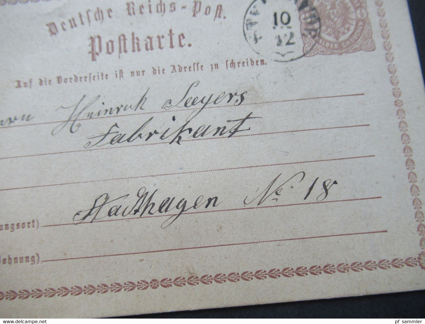 DR 10.12.1873 Ganzsache P1 Mit Nachverwendetem AD Stempel Thurn & Taxis K1 Steinhude Nach Stadthagen Gesendet - Briefe U. Dokumente