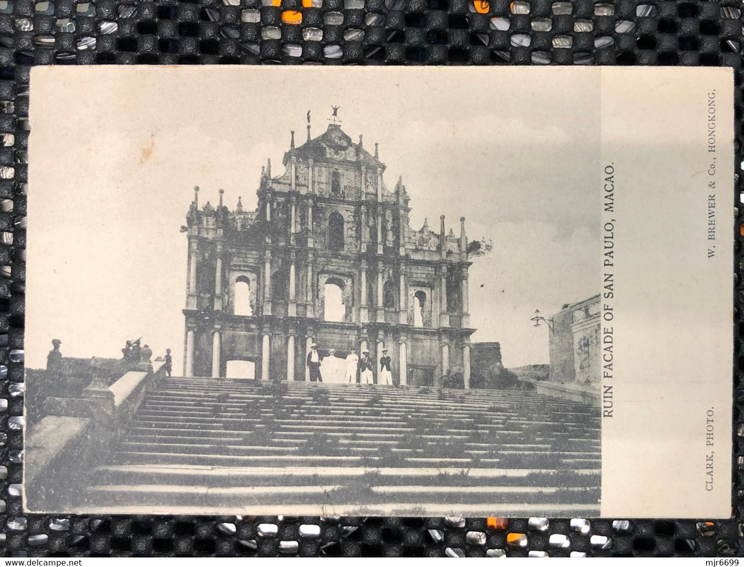 MACAU-HONG KONG TO AUSTRALIA 1900'S PICTURE POST CARD WITH VIEW OF RUIN FACADE OF SAN PAULO, - Macao