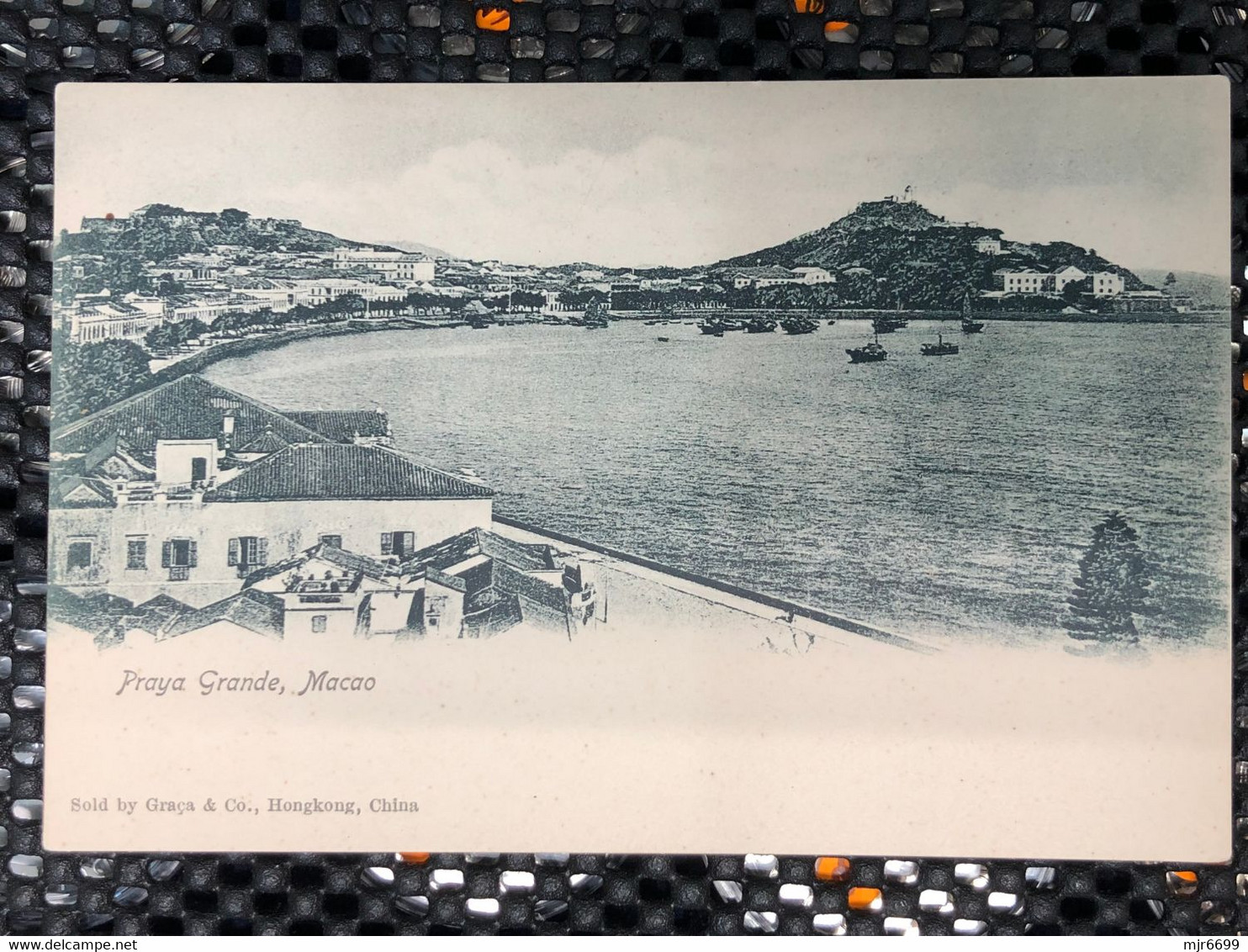 MACAU 1900'S PICTURE POST CARD WITH VIEW OF PRAYA GRANDE - Macau