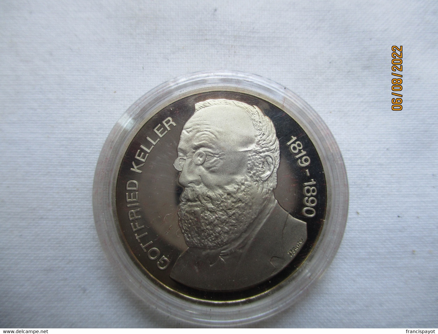 5 Francs Commémorative Gottfried Keller 1990 - Commemorative