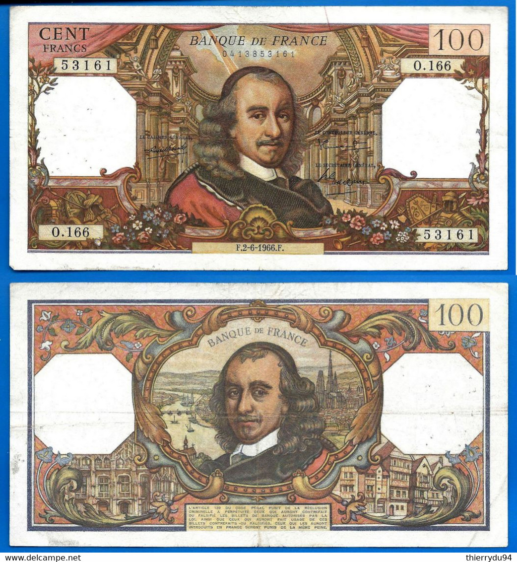 France 100 Francs 1966 Corneille 2 Juin Serie O Que Prix + Port  Frcs Frc Paypal Bitcoin OK - 100 F 1964-1979 ''Corneille''