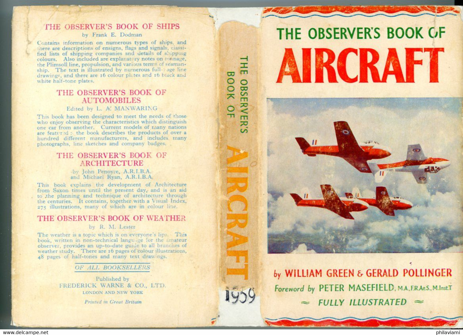 Observer's Book Of Aircraft 1959 William Green Illustrated 148 Aircrafts Avions Flugzeuge - Transports