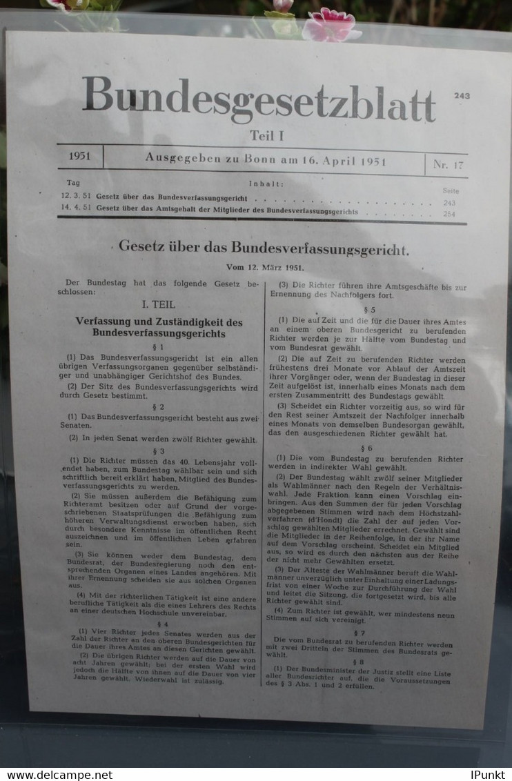 Deutschland Numisblatt 3/2001 "50 Jahre Bundesverfassungsgericht" Mit Beiblatt ! - Zonder Classificatie