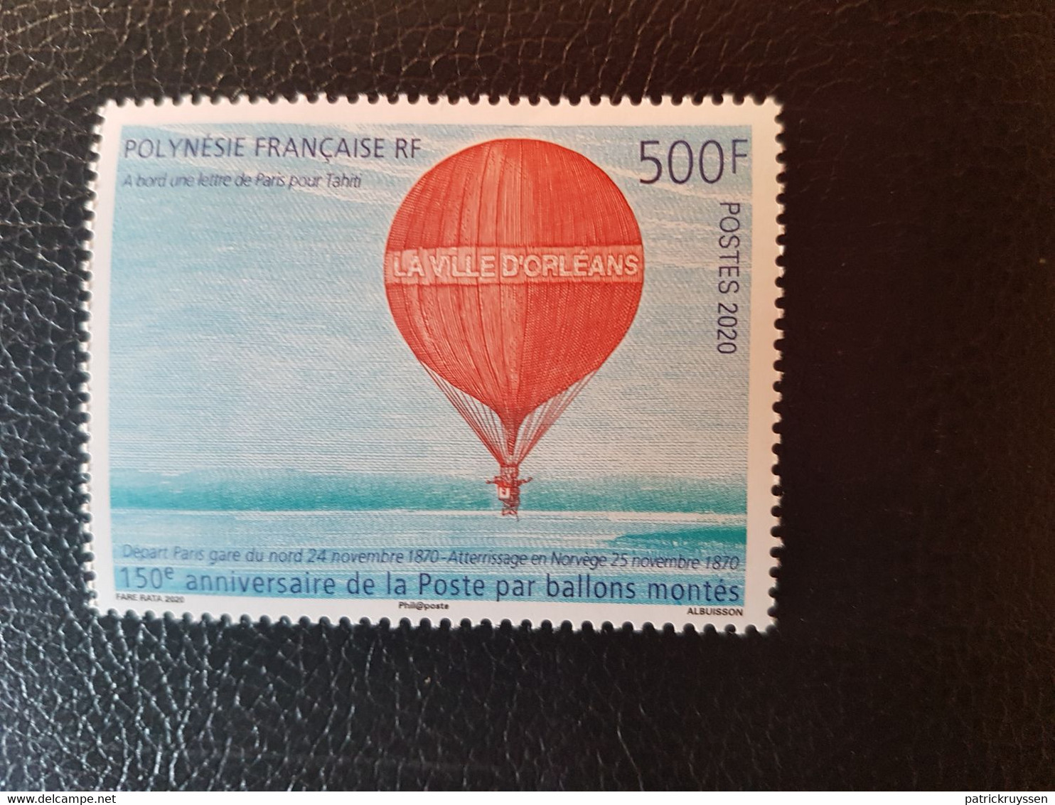 Polynesia 2020 Polynesie 150 Ann Post Mounted Balloon ROLIER BEZIER 1870 1v Mnh - Unused Stamps