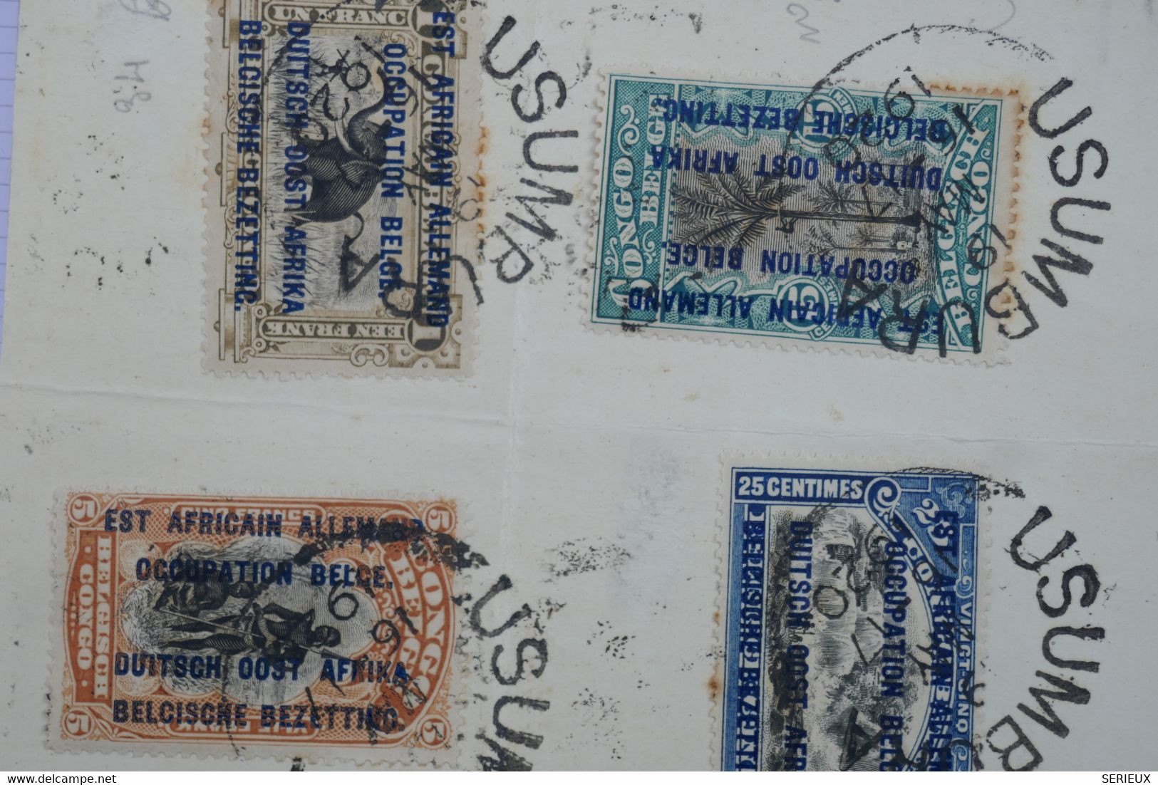 AF10 CONGO BELGE SUR DOCUMENT  1920  A VOIR +USUMBURA  RARE +AFFRANCH. PLAISANT - Other & Unclassified