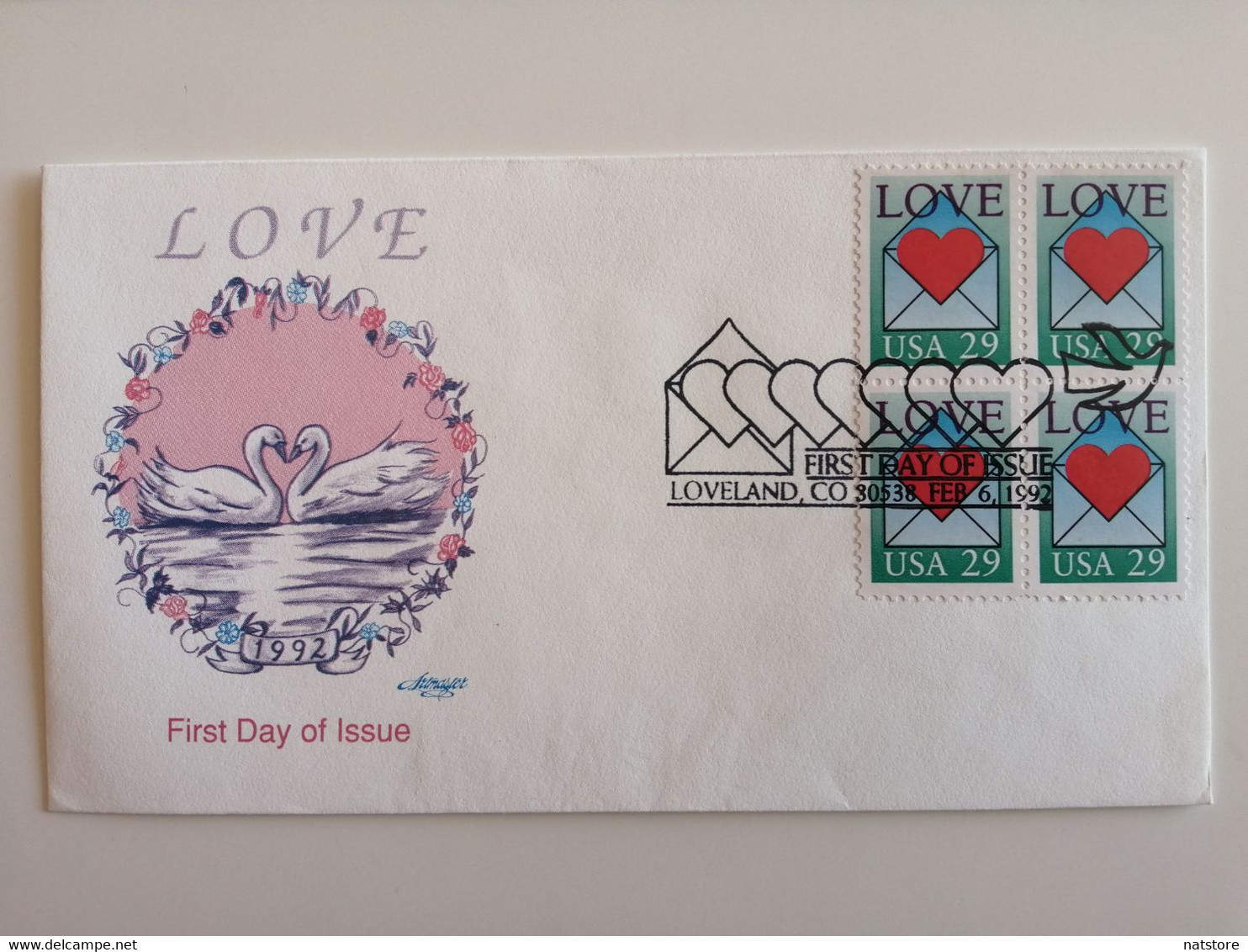 1992..USA.. FDC WITH STAMPS AND POSTMARKS..LOVE - 1991-2000