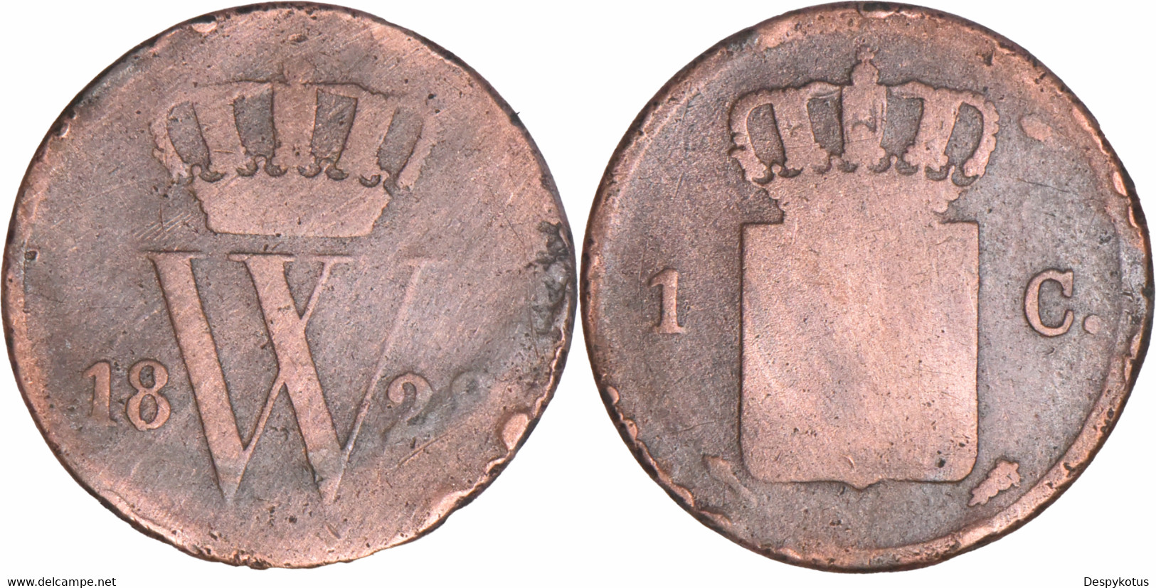 Pays-Bas - 1828 - 1 Cent - Guillaume 1er - Torche - 03-152 - 1815-1840: Willem I