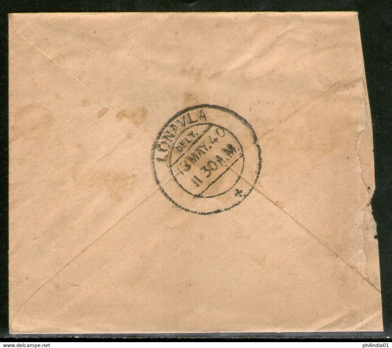 India 1939's KGVI 1An Red Postal Stationary Envelope Jain-E38 Used # 12785 - Buste