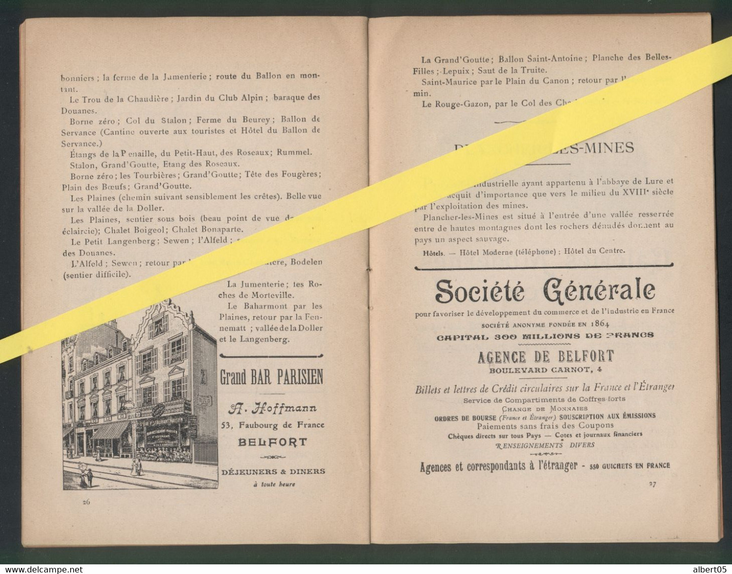 Belfort - Le Ballon D'Alsace Et Les Environs - Guide Touristique - Edit. Cardot Rue De Cambrai Belfort 1907 - Sport & Tourismus